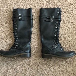 Nine West knee high combat boots